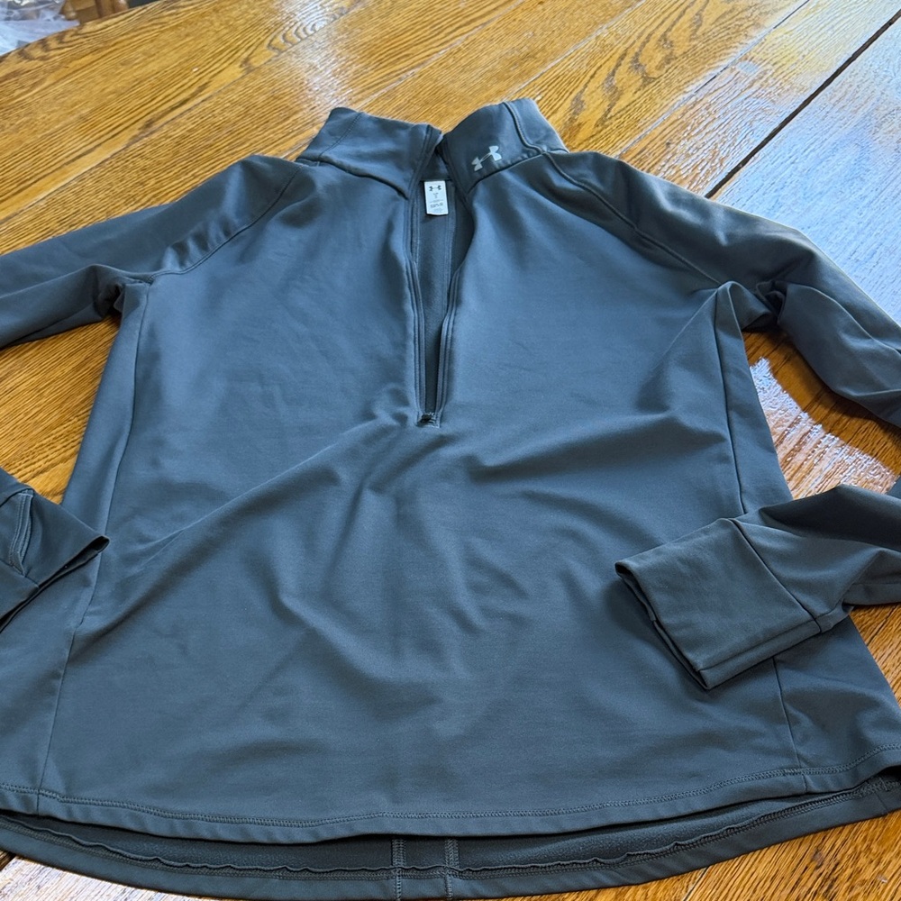 Under Armour gray 1/4 zip pullover.  Size Large. Good condition except.